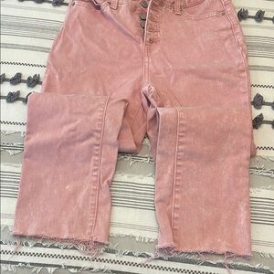 Pink High-Waisted Jeans